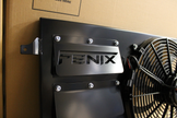 Fenix Holden VZ V8 Shroud & 16-inch 3000CFM SPAL Fan | FAN1071-SPAL16-BL - air bleed flap detail