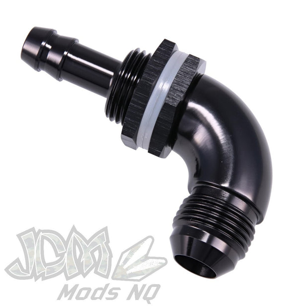 90 Degree Bulkhead Kit AN-8 Male Flare to 3/8in Barb