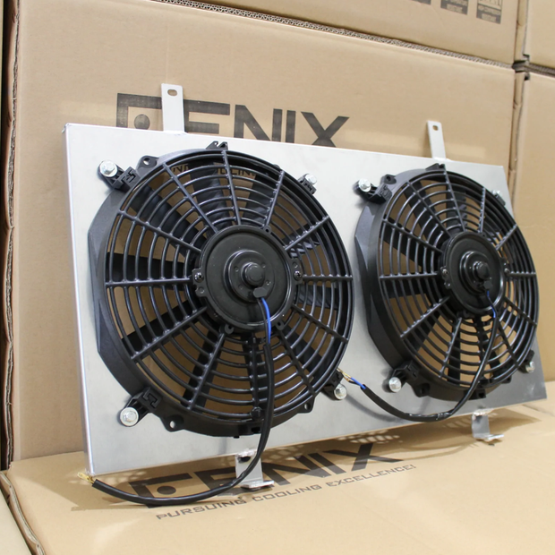 Fenix Fan Shroud & Fans for Nissan S14/S15 Silvia 200sx - aluminium angled assembly