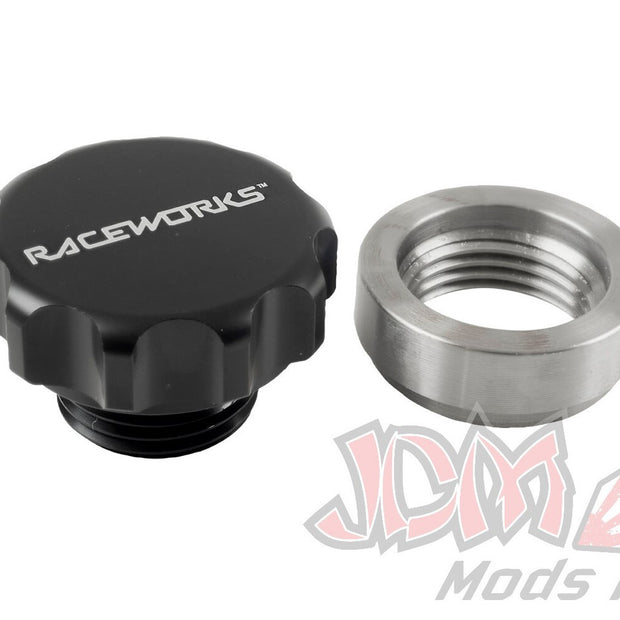 Raceworks Weld On Steel Diff Filler With Black Aluminium Male Cap 1"