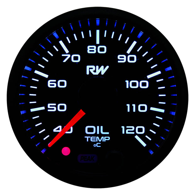 RACEWORKS 52MM ELECTRONIC OIL TEMPERATURE GAUGE KIT
