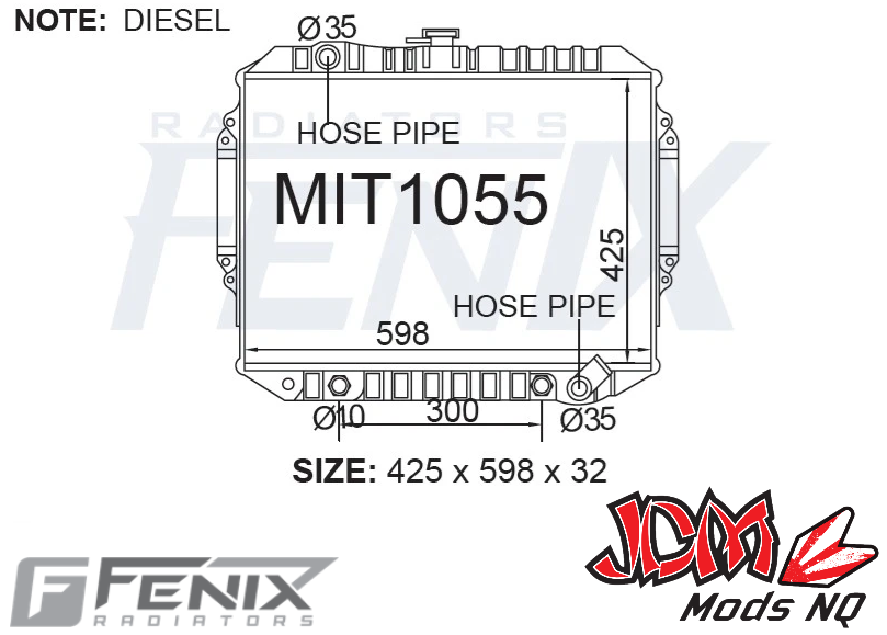 FENIX OEM Replacement Radiator Suits Mitsubishi Pajero NA-NL Diesel