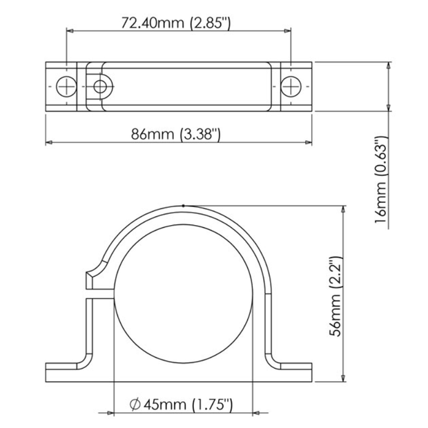Turbosmart Billet Fuel Filter Bracket Suit Turbosmart 1.75″ OD Filters (Black) TS-0402-1140