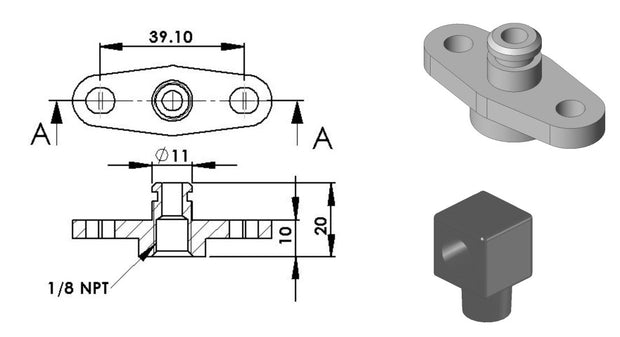 Turbosmart Fuel Rail Adaptor Suit Mitsubishi (EVO) TS-0402-1014