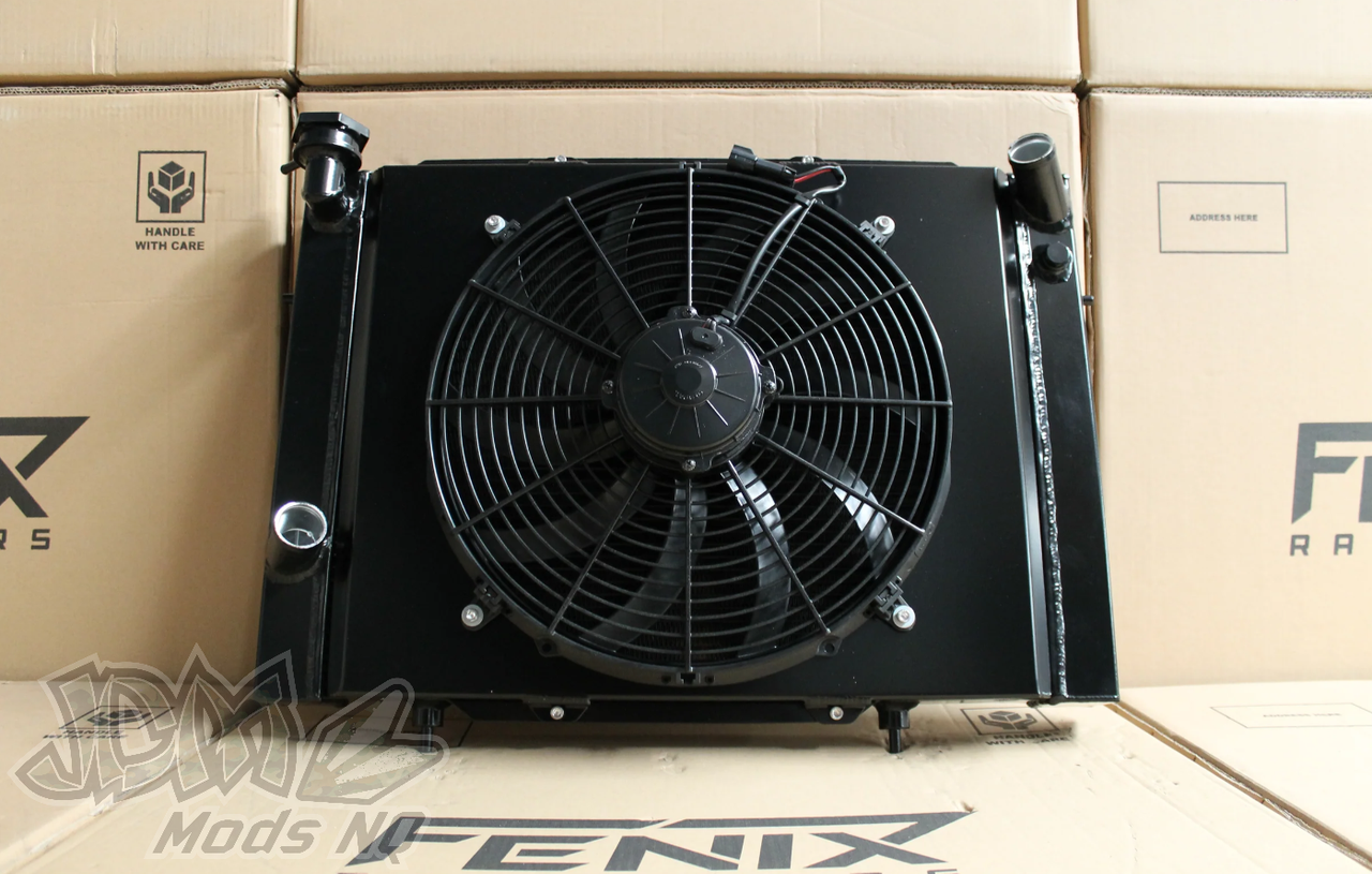 FENIX Holden VB-VC-VH-VK Commodore v8 Full Alloy Manual Radiator, Custom Built Shroud & 16