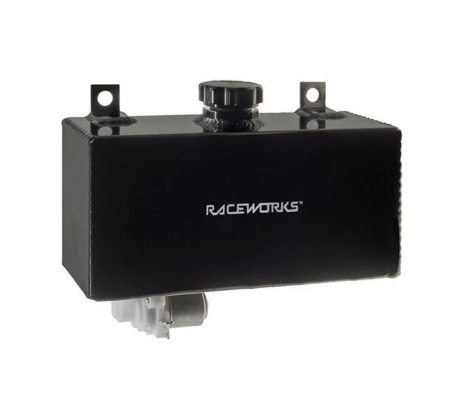 Raceworks Aluminium Horizontal Washer Bottle With Pump Black ALY-127BK