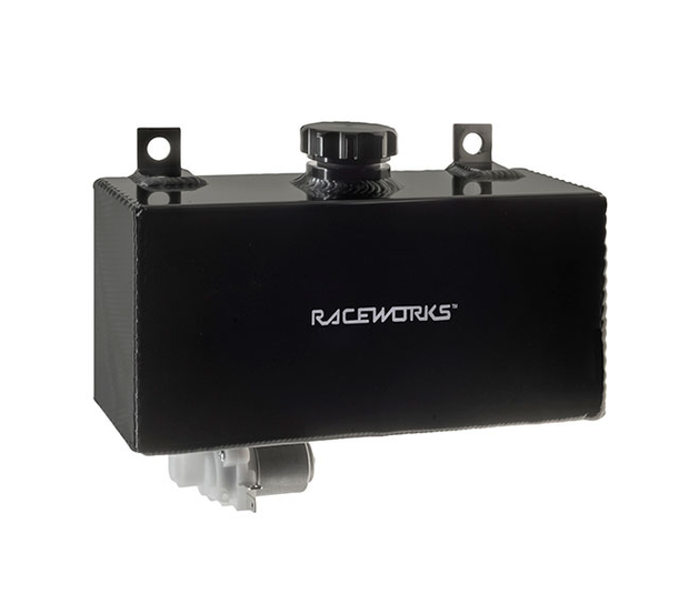 Raceworks Aluminium Horizontal Washer Bottle With Pump Black ALY-127BK