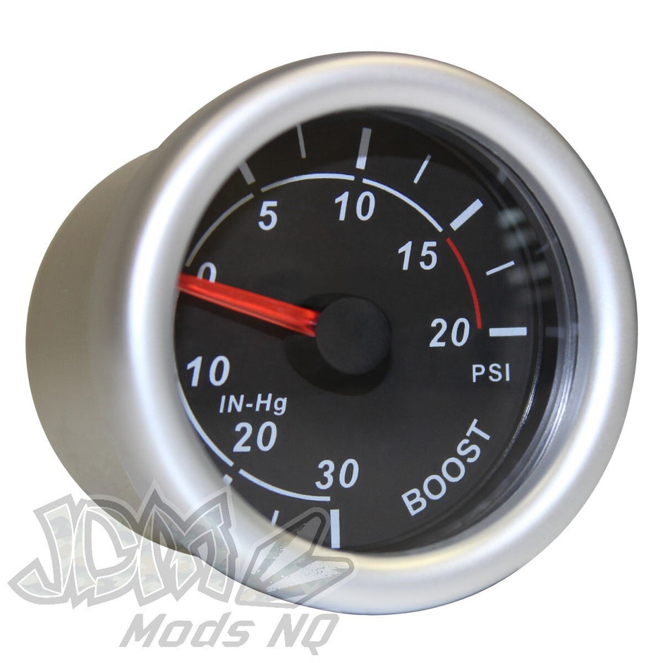 Boost Gauge 30inHg-20psi 52mm Black Autoline