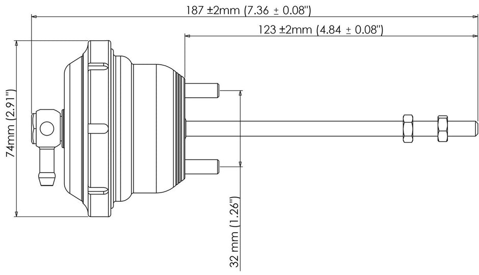 Turbosmart IWG75 Internal Wastegate Actuator 14psi - Borg Warner B1 Single Scroll Turbo