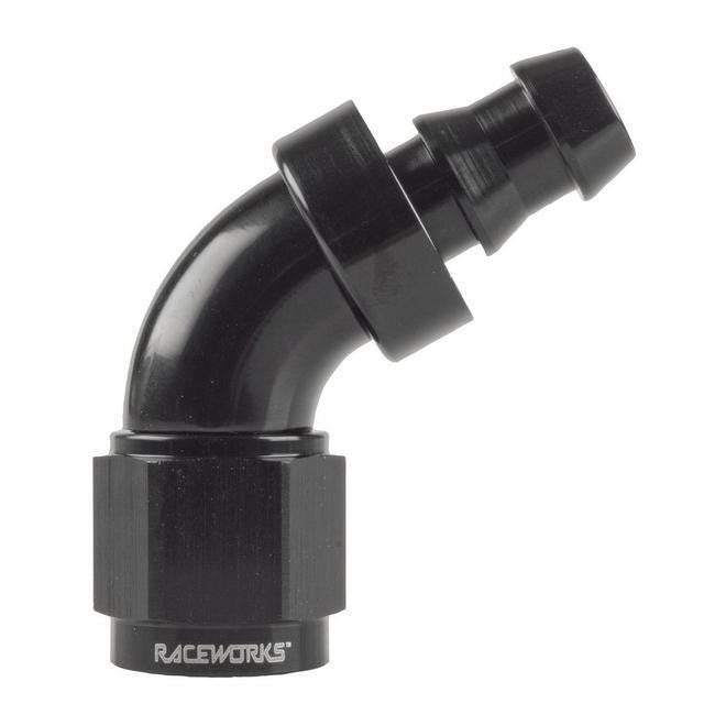 Raceworks 400 Series Push Lock Hose End 60 Degree