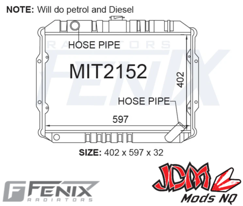 FENIX OEM Replacement Radiator for Mitsubishi Triton ME-MF-MG-MH-MJ 4cyl
