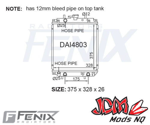 FENIX OEM Replacement Radiator Suits Daihatsu Cuore