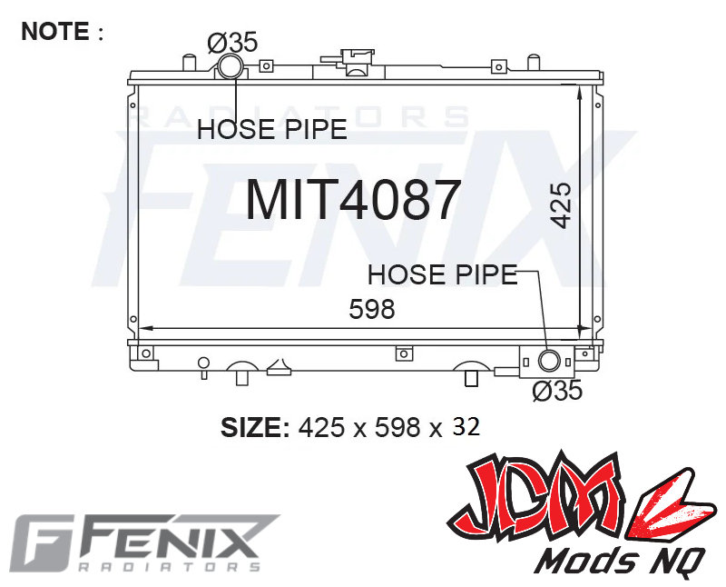 FENIX OEM Replacement Radiator for Mitsubishi Triton MK Diesel
