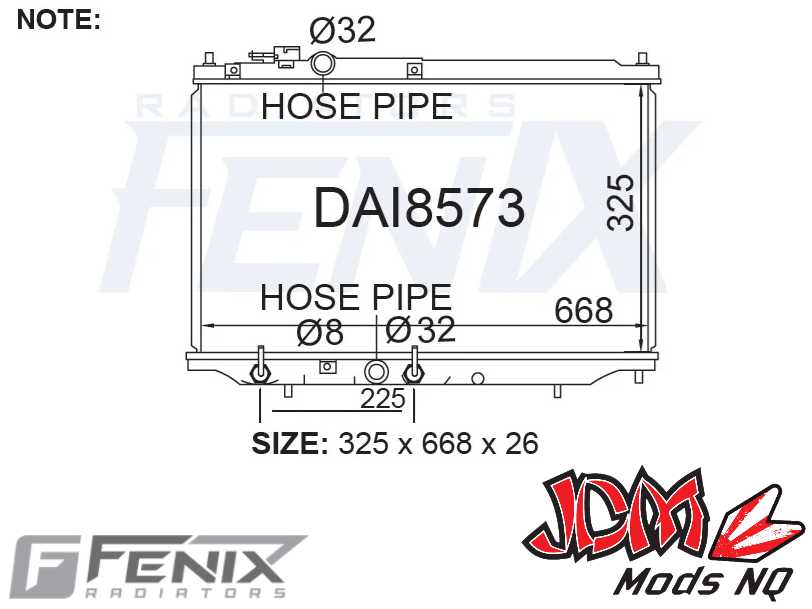 FENIX OEM Replacement Radiator Suits Daihatsu Applause