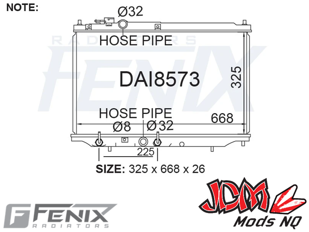 FENIX OEM Replacement Radiator Suits Daihatsu Applause