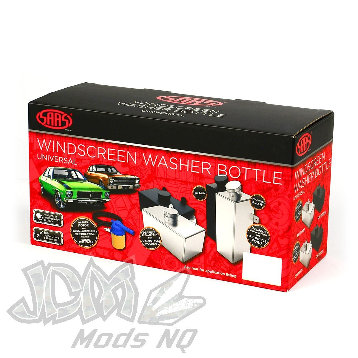 SAAS Windscreen Washer Bottle Polished Alloy HK HT HG LC LJ Universal