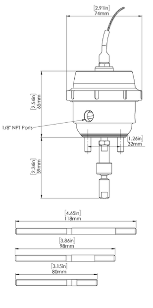 Turbosmart GenV IWG Twin Port Internal Wastegate Actuator 14psi w/Sensor Cap - BorgWarner EFR Turbo