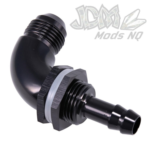90 Degree Bulkhead Kit AN-8 Male Flare to 3/8in Barb