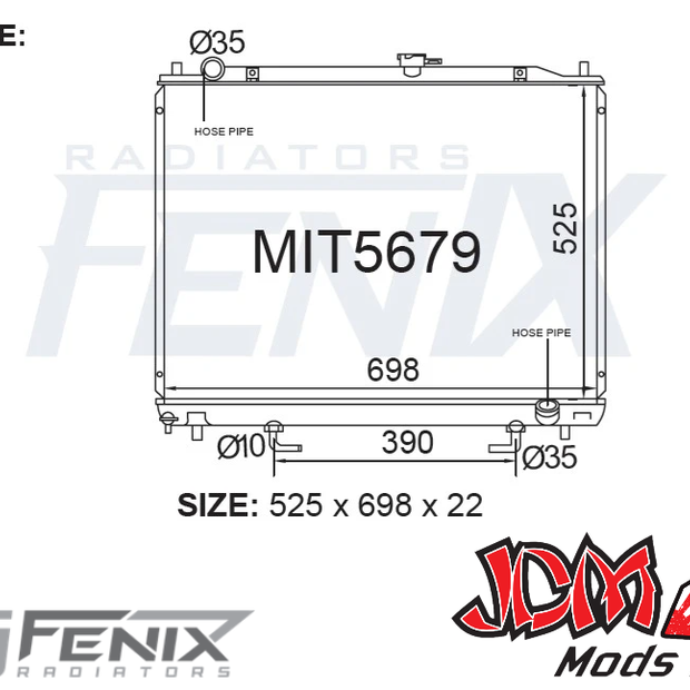 FENIX OEM Replacement Radiator for Mitsubishi Pajero NS/NT, NM/MP Diesel
