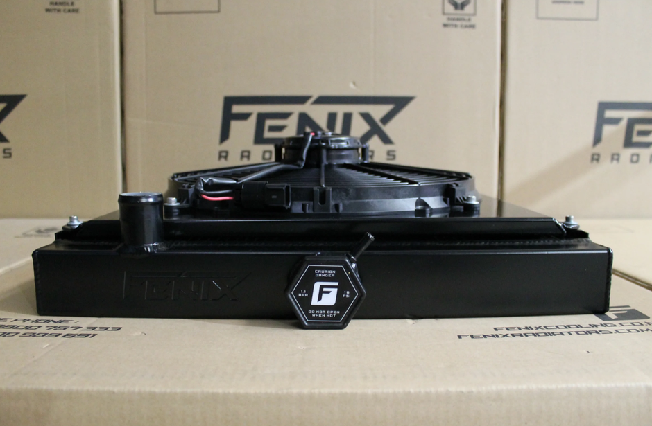 Ford ZC-ZD Fairlane & XR-XY Falcon Cleveland V8 Full Alloy Radiator, Custom Shroud & 16