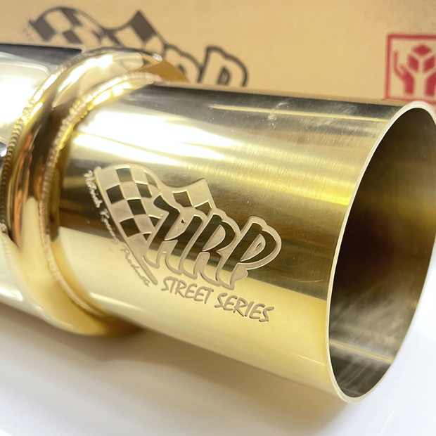 HRP Cannon Muffler (Gold Finish) 2.5" Inlet, 3.5" Tip