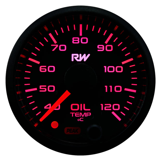 RACEWORKS 52MM ELECTRONIC OIL TEMPERATURE GAUGE KIT