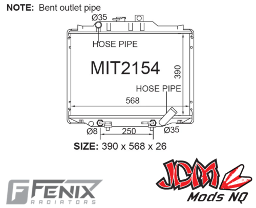 FENIX OEM Replacement Radiator for Mitsubishi Starwagon.