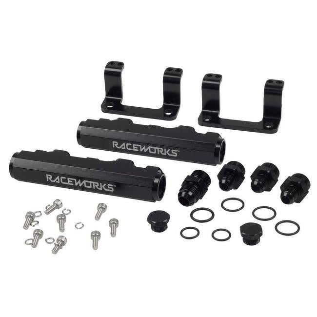Raceworks Billet Fuel Rail Kit Black Suits Subaru BRZ/Toyota 86 2012-21 ALY-122BK