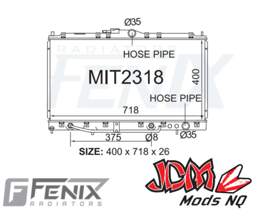 FENIX OEM Replacement Radiator for Mitsubishi KR-KS Verada