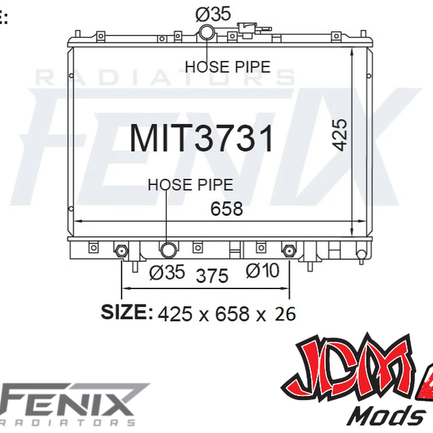 FENIX OEM Replacement Radiator Suits Mitsubishi Pajero iO QA