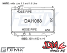 FENIX OEM Replacement Radiator Suits Daihatsu G102 Charade (650mm Core Width)