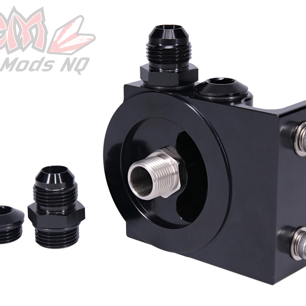 Raceworks Billet 4 Port Side Entry Remote Oil Filter Mount 3/4"-16