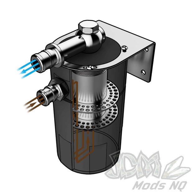 SAAS Oil Catch Tank 4x4 Baffled Black Billet 500ml