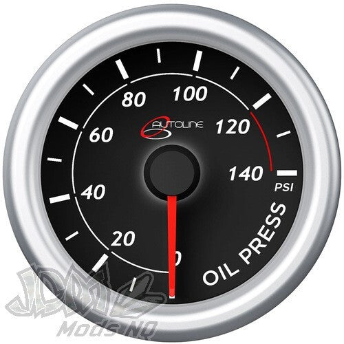 Oil Press Gauge 0-140psi 52mm Black Autoline