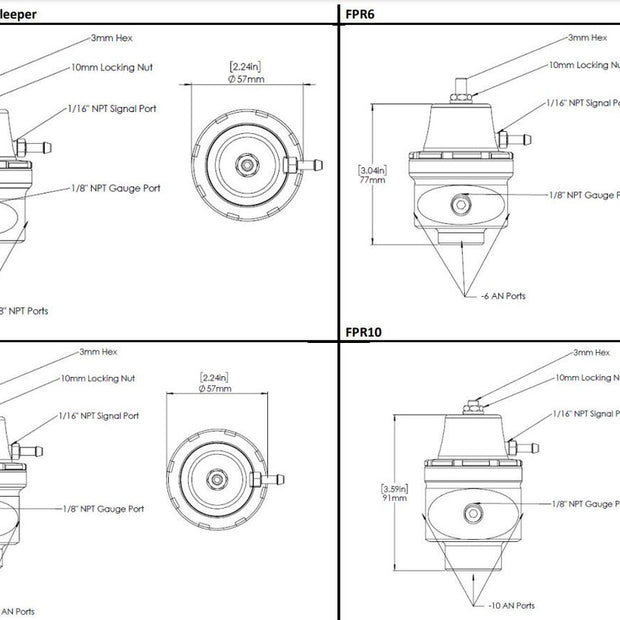 Turbosmart FPR10 Fuel Pressure Regulator Suit -10AN (Sleeper) TS-0404-1045