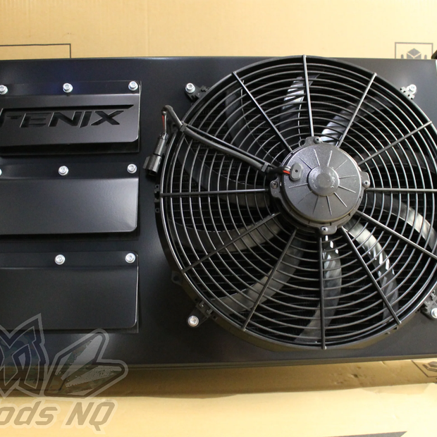 FENIX Full Alloy Radiator & Custom Single SPAL Fan Shroud - Suits All Holden VZ V8 Engines