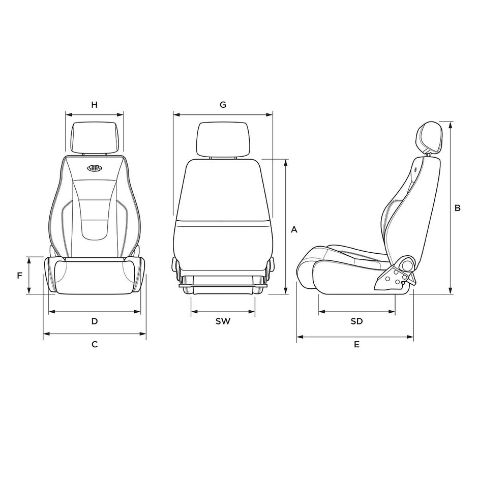 Trax 4x4 Seat Black PU ADR Compliant