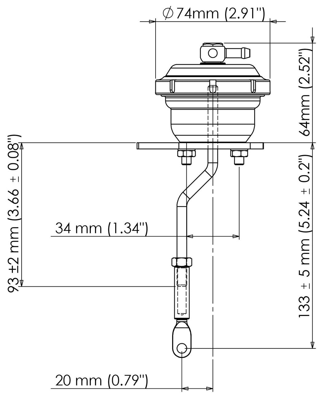 Turbosmart IWG75 Internal Wastegate Actuator - Mazda 3 MPS/Mazda 6 MPS