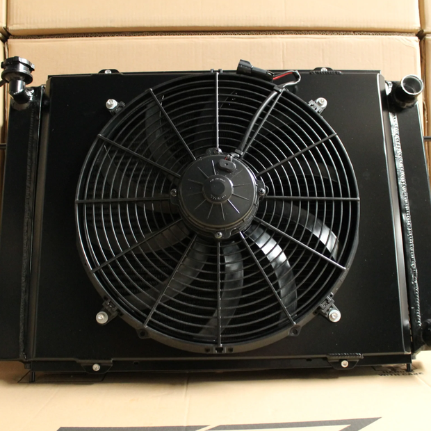Holden VL Commodore/Calais RB30 Full Alloy Manual Radiator, Custom Built Shroud & 16" 3000CFM Spal Fan