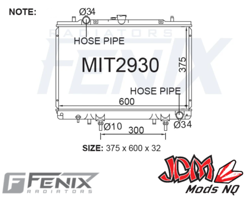 FENIX OEM Replacement Radiator for Mitsubishi Triton MK 4cyl Petrol