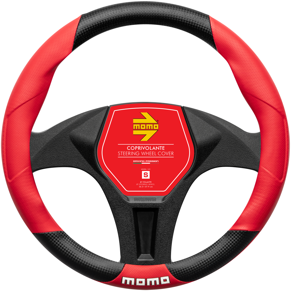 MOMO TUNING BLACK/RED STEERING WHEEL COVERS