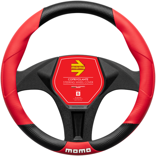 MOMO TUNING BLACK/RED STEERING WHEEL COVERS