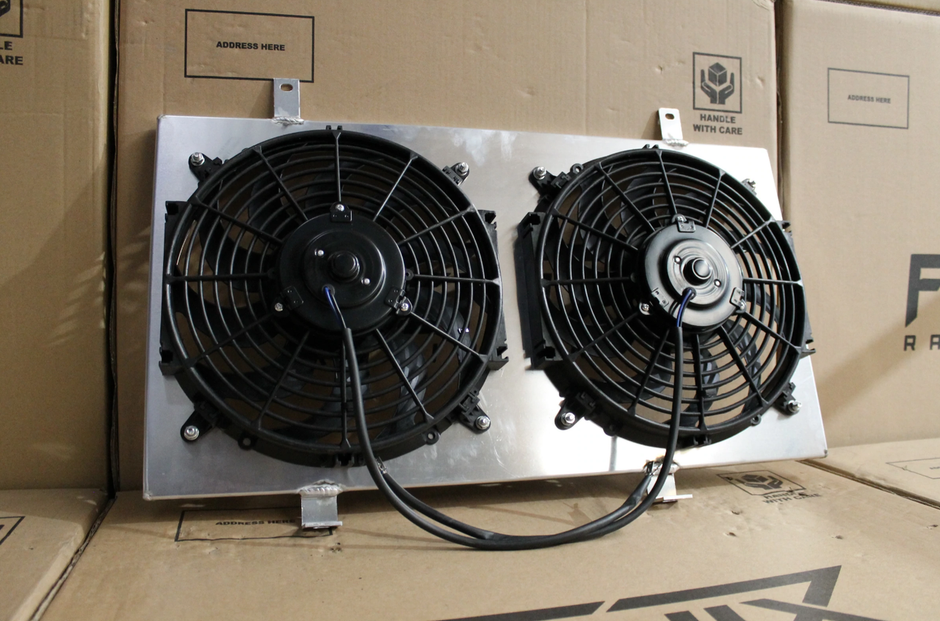 Nissan S13 Silvia / 180SX SR20DET Full Alloy Performance Radiator & Fan Shroud Kit GEN II - Polished