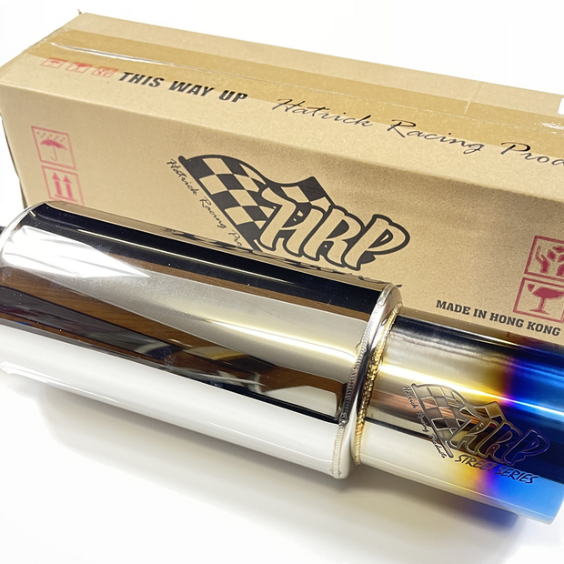 HRP Cannon Muffler (Polished/Blued Tip) 2.5" Inlet, 3.5" Tip