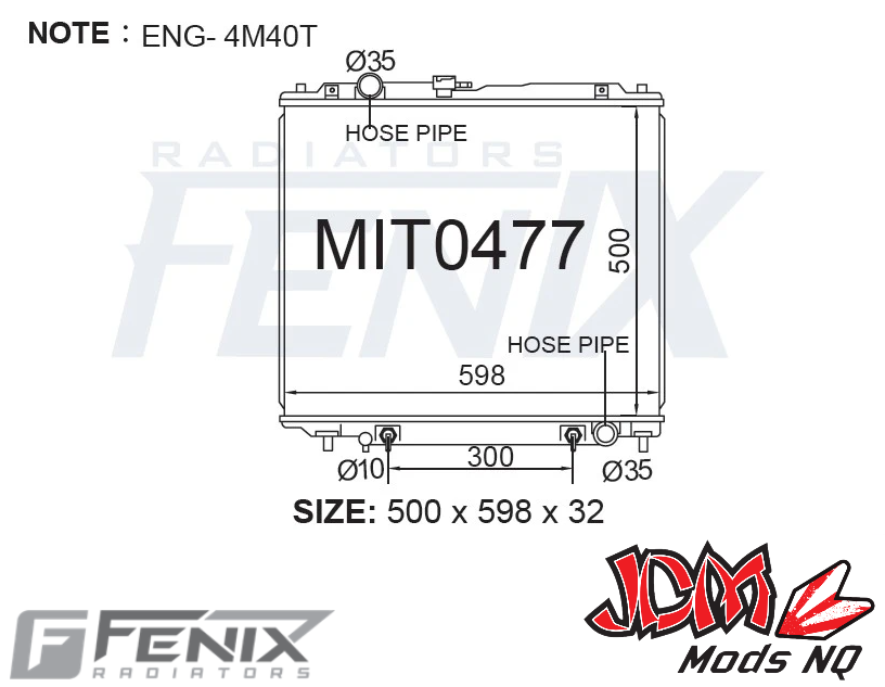 FENIX OEM Replacement Radiator Suits Mitsubishi Pajero NJ Diesel