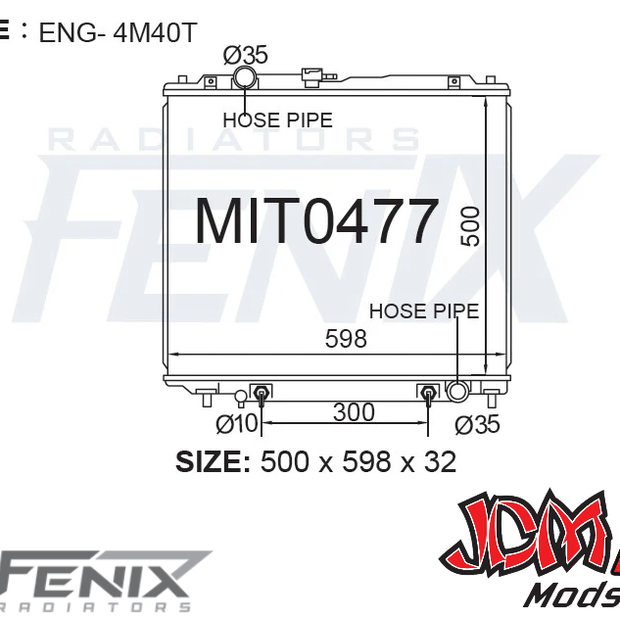 FENIX OEM Replacement Radiator Suits Mitsubishi Pajero NJ Diesel