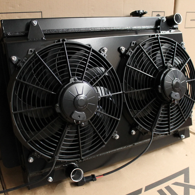 Holden Kingswood HG-HZ/Torana  LH-UC 253/308 V8 Full Alloy Performance Radiator, Custom Shroud & Spal Fans