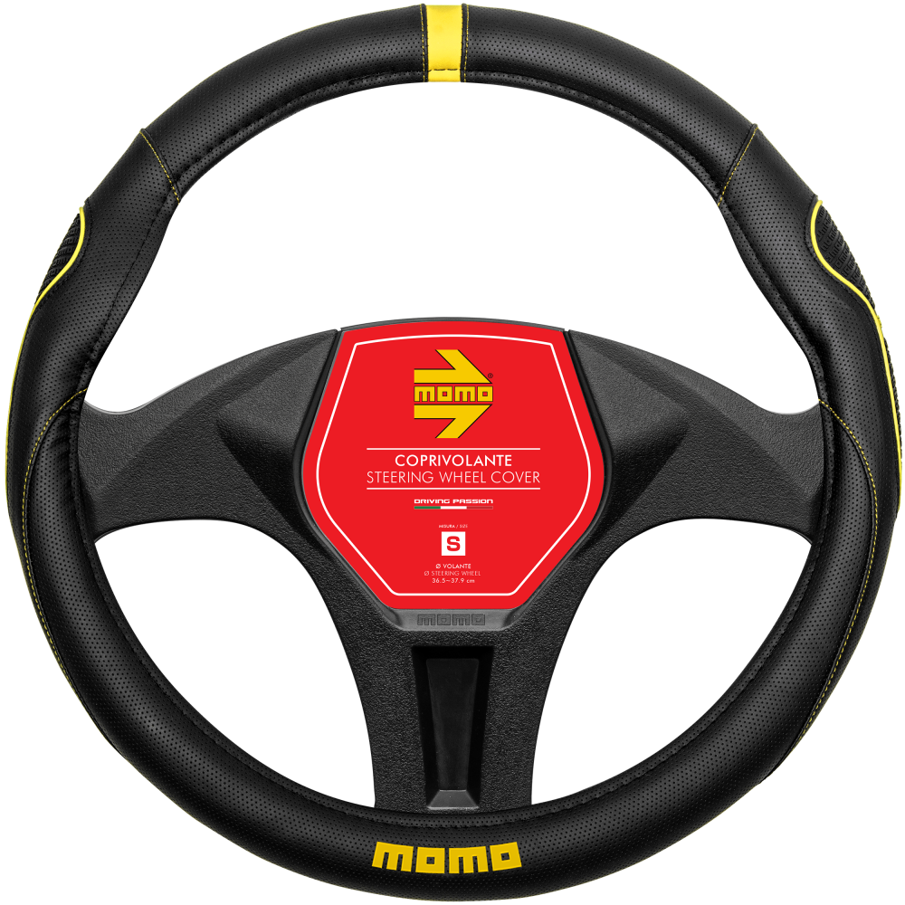 MOMO SUPERGRIP BLACK/YELLOW STEERING WHEEL COVERS