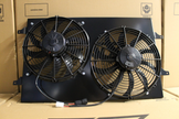 Fenix Holden VZ V8 Shroud & Twin 12/13-inch SPAL Fans | FAN1071-SPAL12-13-BL - twin 12-inch and 13-inch SPAL fan assembly