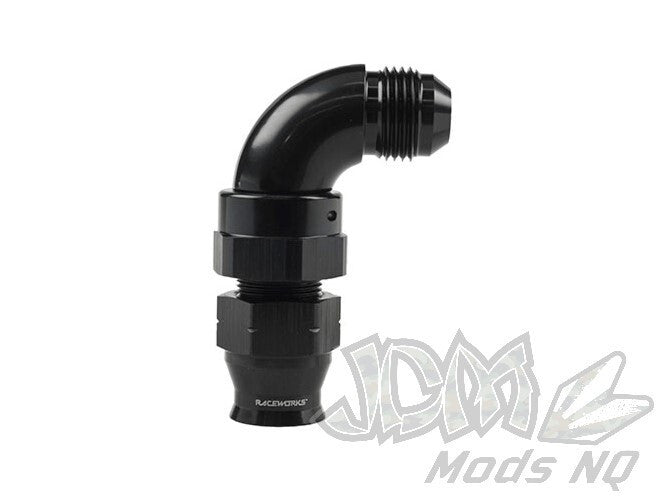 Raceworks 600 Series Hard Line Hose End AN Male 90 Degree Fittings